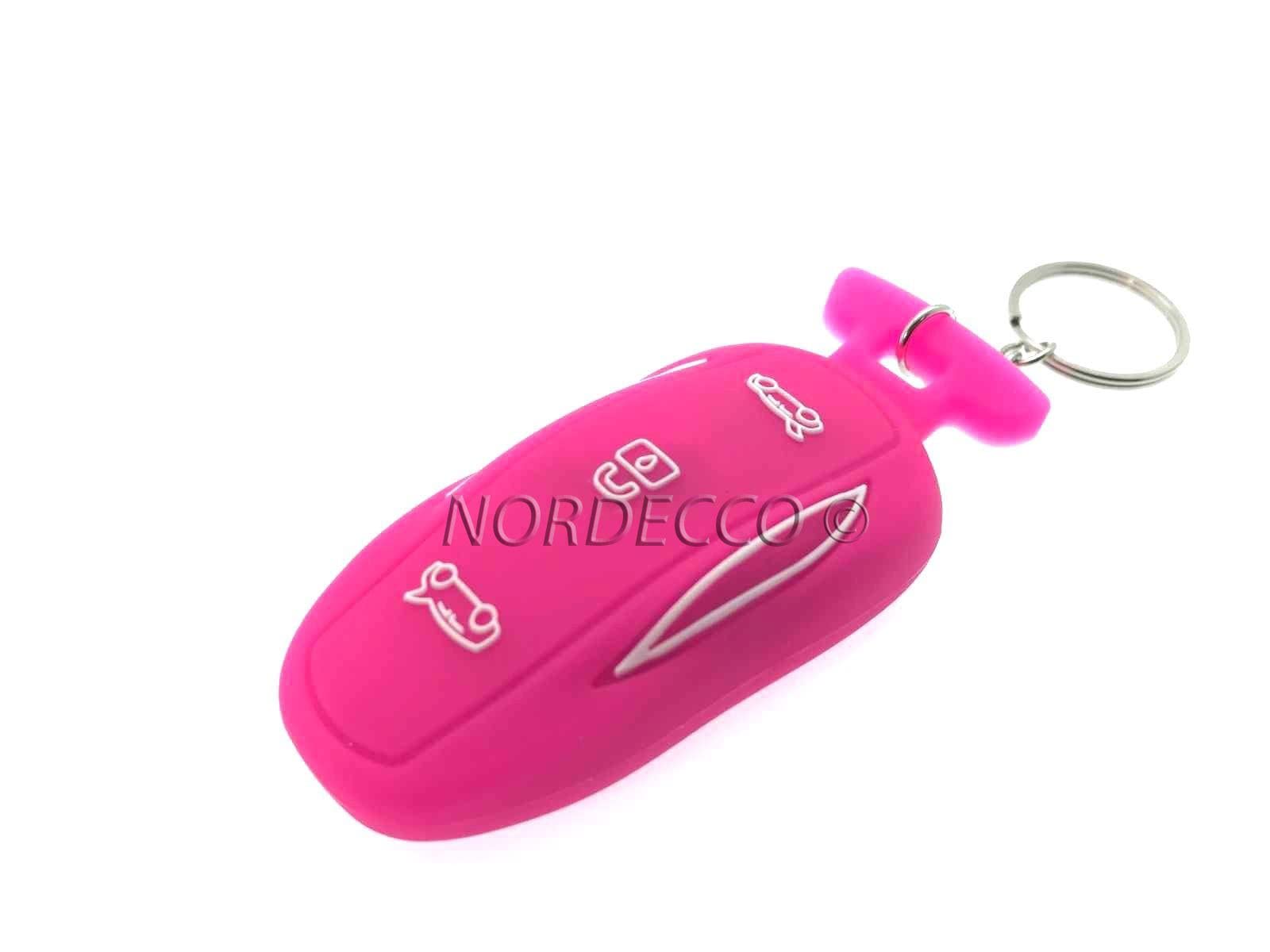 New silicone Smart Intelligent 3 tasto chiave Fob Protector case con portachiavi per Tesla Model S Arancione