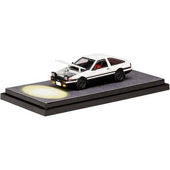 HJ64 1/64 Toyota Sprinter, Torino GT APEX (AE86) / Initial D Engine Model with Wataru Akiyama Finished Product