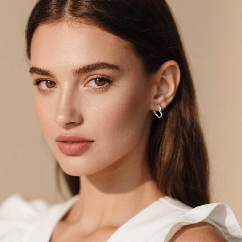 SLUYNZ Solid 925 Sterling Silver 1.6CM Heart Hoop Earrings for Women Teens Minimalist Hoop Earrings Sweet Love Heart Earrings3