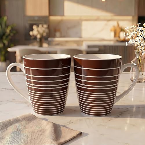 Image of UPC Premium Bone China Coffee Mug Set of 2 | Elegant Ceramic Tea & Coffee Cups for Home, Office & Cafe | Lightweight, Durable, Microwave & Dishwasher Safe Mug Set | Luxury Drinkware Collection