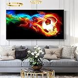 Diamond Painting, DIY 5D Broderie Diamant, Arc-en-ciel de feu de football 30x60cm Bricolage Peinture Diamant Strass Complet, Kit Diamant Painting pour Adultes et Enfants Artisanat Décor Murale Maison