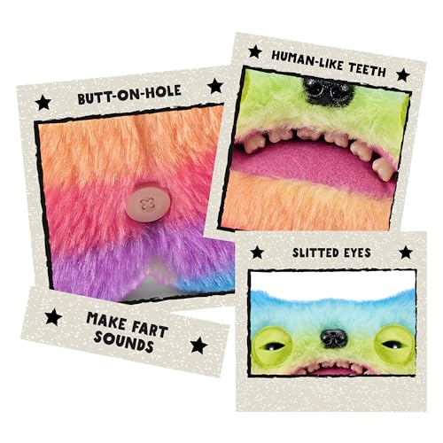 Fuggler Fart Face 23 cm von ZURU, Lustiges Hässliches Monster, Plüschtier für Kinder und Erwachsene (Wide Eyed Weirdo) – Ansicht 2