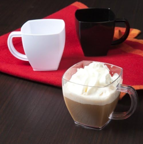 Squares Solid Espresso Mugs/Coffee Mug Dessert Cups 4-ounce, Clear, Set of 96