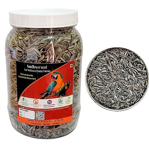 CybeXis Striped Sunflower Seeds- for Macaws, Cockatoos-[1Kg]