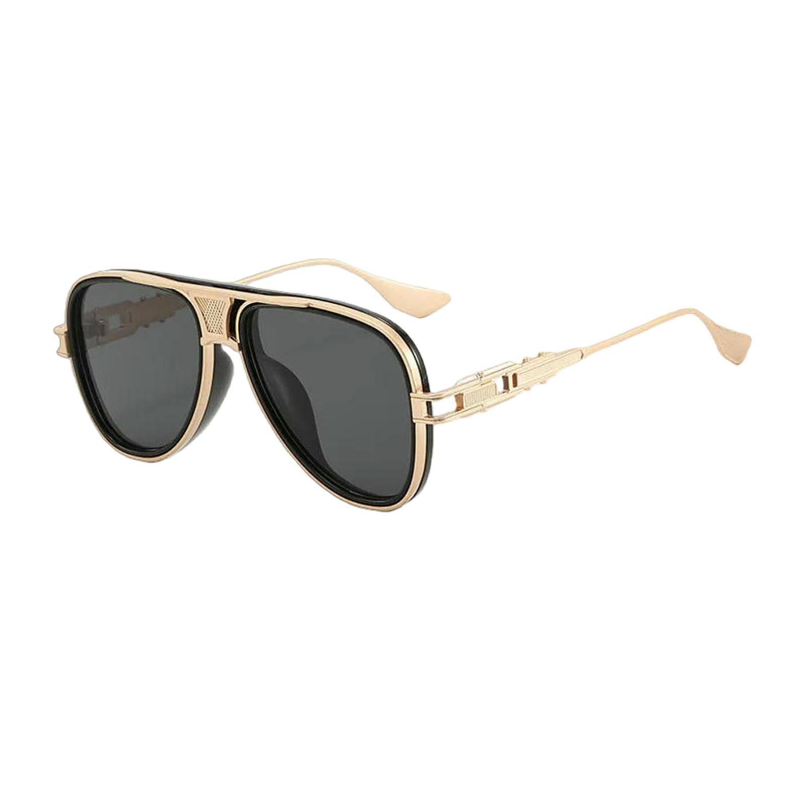 Gyios Gold Gray Sunglasses Steampunk Metal Square Shades Uv400 Retro Popular