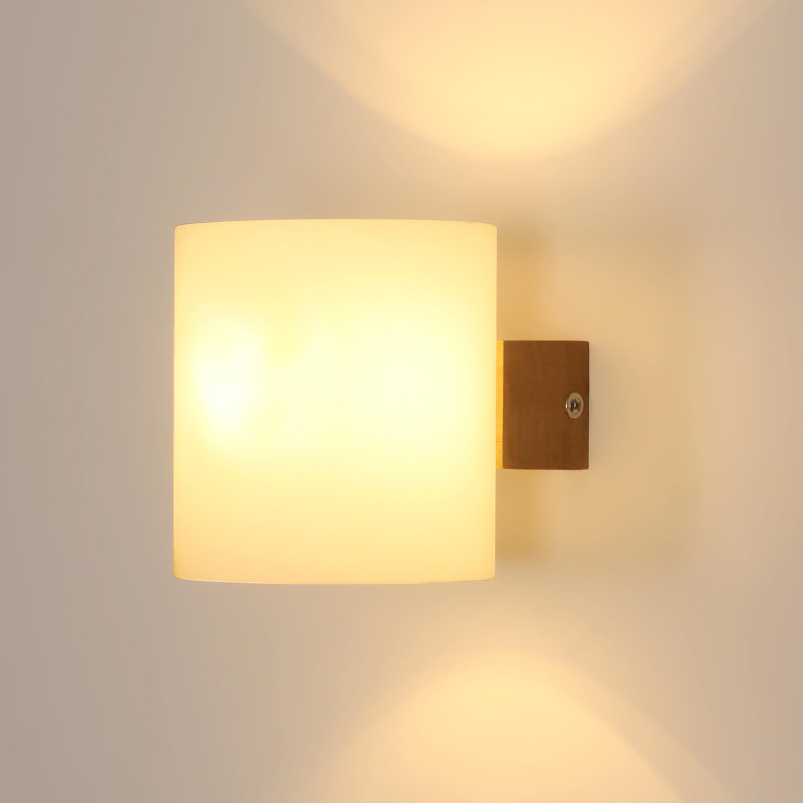 Tealight Applique da Parete Interno Vintage, Lampada LED Parete Legno, Camera da Letto Lampada a Muro E27 Illuminazione per Soggiorno Corridoio Scale Ristorante