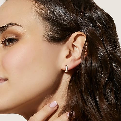 KRKC&CO Hoop Earrings Men, Sterling Silver, Birthday Summer Gift for Men, 14K/White Gold Plating, Hypoallergenic, Curved Face Hip Hop Rapper, Jewerly for Women2