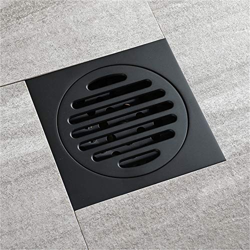 Drenaje del Piso de latón, Drenaje Especial de Piso de 10 x 10 cm para baño Familiar, Negro