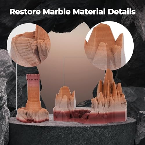 Image of AMOLEN Rock PLA Filament 1.75mm,Rainbow Marble PLA 3D Printer Filament, 1kg Spool (2.2lbs), 3D Printing Filament Dimensional Accuracy + /- 0.02 mm, Fit Most FDM Printer (Red Limestone)