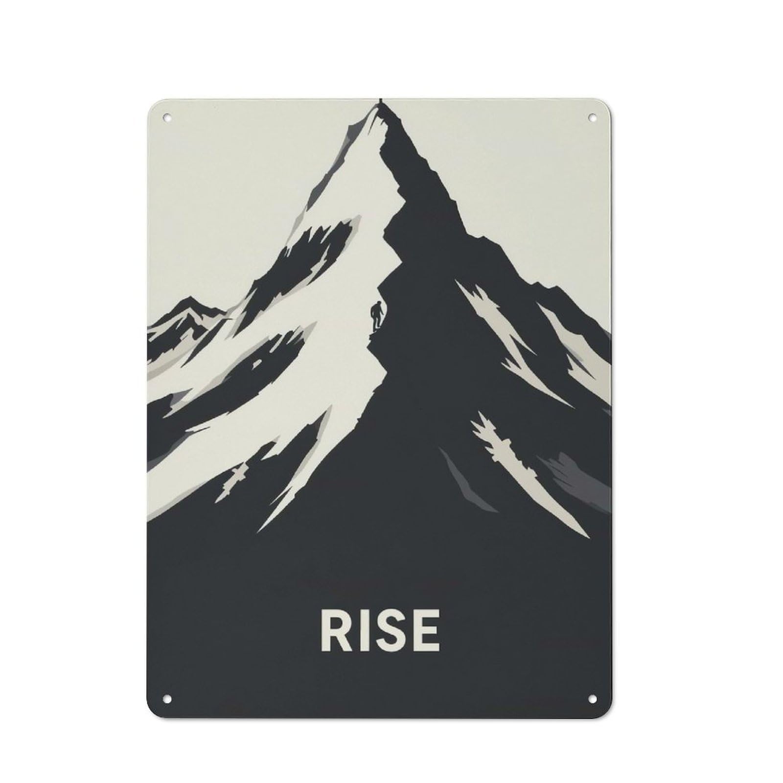 Junmoney Style-11 Mountain Climber Rise Rustic Metal Plaque 40X30cm For Living Room Or Hallway, For Garage, Workshop And Man Cave Decoration
