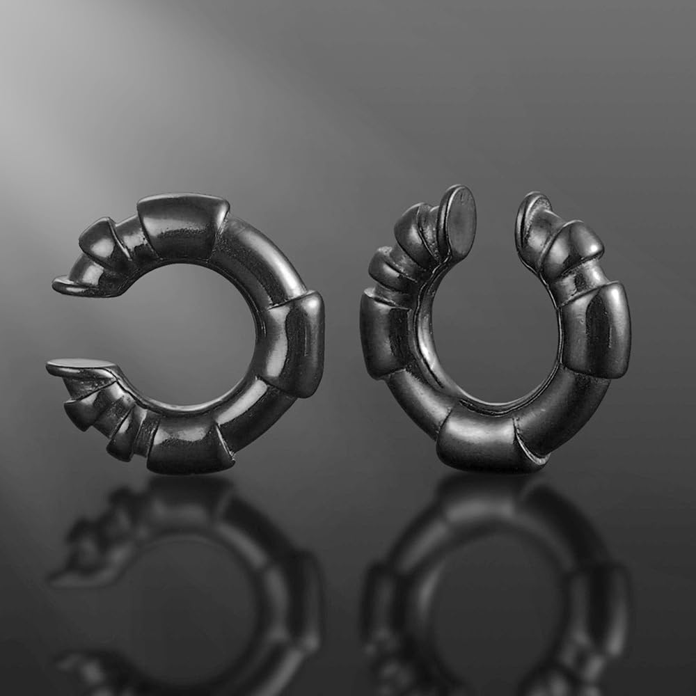 2Pcs Surgical Stainless Steel 316L Chunky Non-Piercing Ear Cuffs for Women & Men - Hypoallergenic, Durable & Industrial Mechanical Chic Ear Cartilage Wraps for Daily Wear