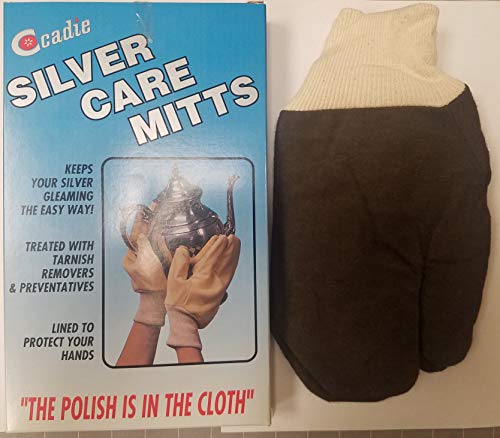 Cadie Silver Care Mitts - Polishing and Cleaning Cloth Gloves for Gold, Copper and Brass Jewelry| Keeps Your Silver Gleaming and Protect Your Hands Dark Brown (1 Pair)