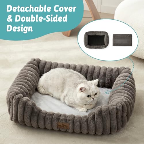 Orthopedic Dog Bed for Medium Dogs & Large Dogs - Washable Rectangle Pet Bed with Anti-Slip Bottom, Soft Calming Cat & Puppy Bed for Indoor Pets (35"x25"x8", Grey) by COZY KISS - Image 6