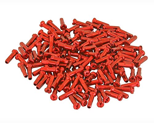 Bike Alloy Spokes Nipples/16mm 14g Red Pack of 72