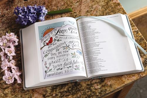 NIV, Beautiful Word Bible, Updated Edition, Peel/Stick Bible Tabs, Leathersoft over Board, Gold/Floral, Red Letter, Comfort Print: 600+ Full-Color Illustrated Verses - Image 10