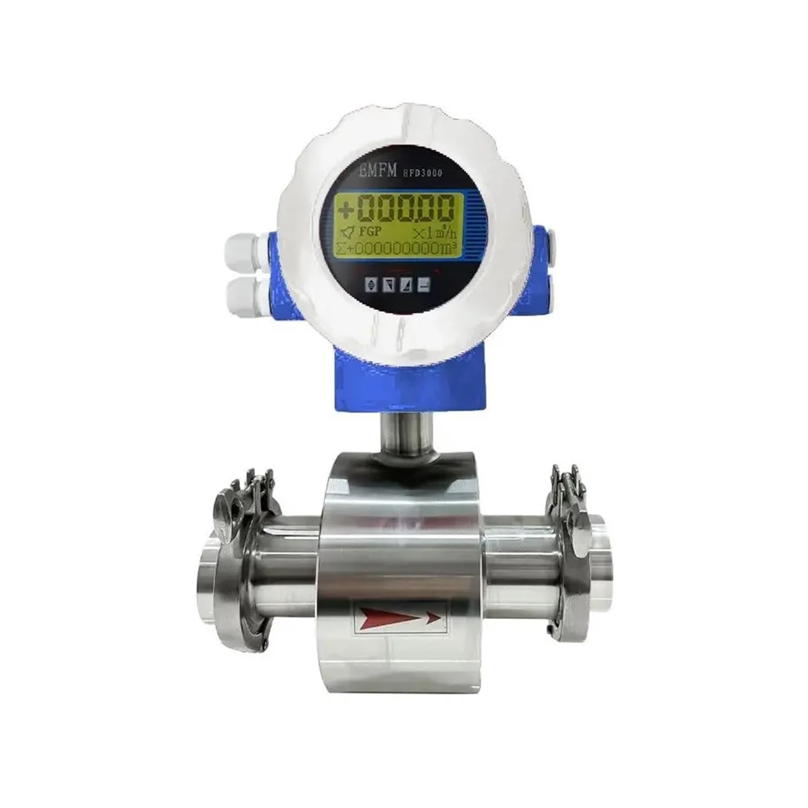 KSZHZYMGX Tri Clamp DN25 DN32 DN40 DN50 Water Liquid Smart LCD Magnetic Flowmeter Electromagnetic Flow Meter(DN50 24VDC)
