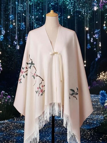 HangErFeng Women Wool Embroidered Long Scarf 12253
