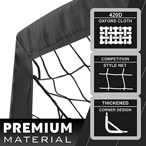 Runbow 5X3 Ft Portable Kids Soccer Goal For Backyard Small Children Practice Soccer Net With Carry Bag Set Of 2 (5X3Ft, Black, 1 Pack) #TOP1