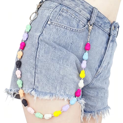 Image of Unisex Punk Chains for Pants, Heavy Duty Belt Chains Hip Hop Trousers Jeans Chain with Lobster Clasps for Wallet Keys