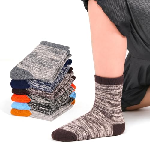 Image of 12 Pairs Kids Cotton Crew Socks, Unisex School Socks Ages 1-13