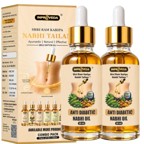 Image of Anti Diabetic Nabhi Oil for Blood Sugar Management | For Sugar Support, Control sugar Cravings | Ayurvedic Navel Therapy for Multi Benefit Oil for Daily Wellness | Nabhi Therapy for Overnight Treatment | नाभि तेल | Pack of 2 x 30ml=60ml