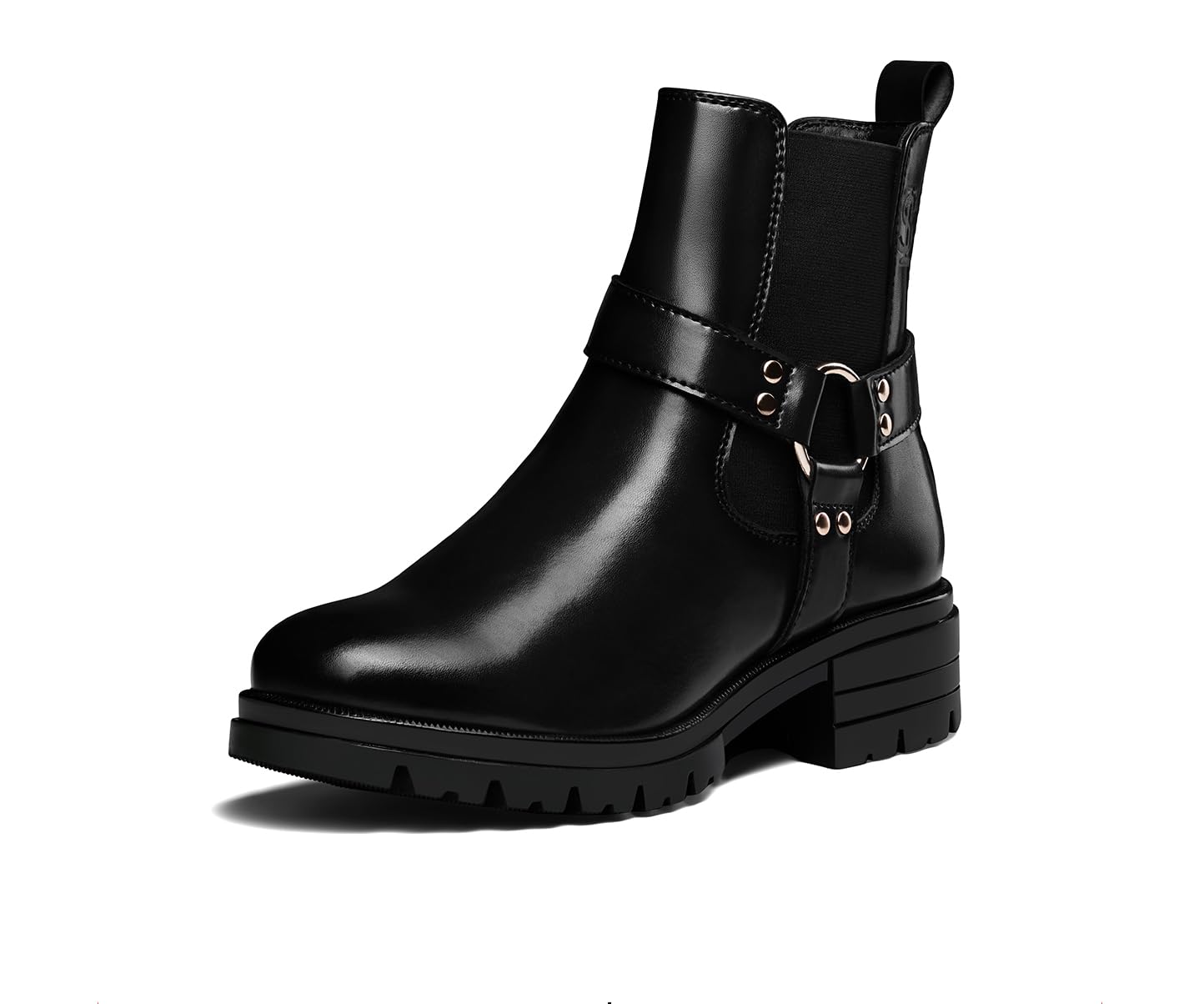 louis stitch Women’s High Ankle Boots| Round Buckle with Straps Slip-On Boots | Casual Slip-On Long Boots for Women | Casual & Formal Outings | LSLD-CLBT-RBTS-picture-29