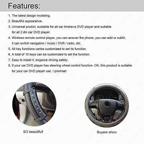 KKmoon Controle Remoto Universal Volante Carro Controle Remoto de DVD para carro Android Car/Windows