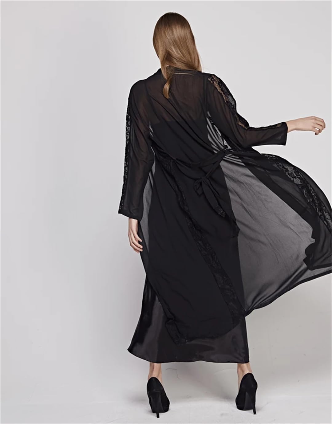 Lady Lace Trim Sexy Wedding Robe Suit Loose Satin Bride Bridesmaid Kimono Bathrobe Gown Mini Sleepwear