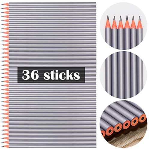 36 lápices para carpintería y dibujo, superficie plateada miniatura 3