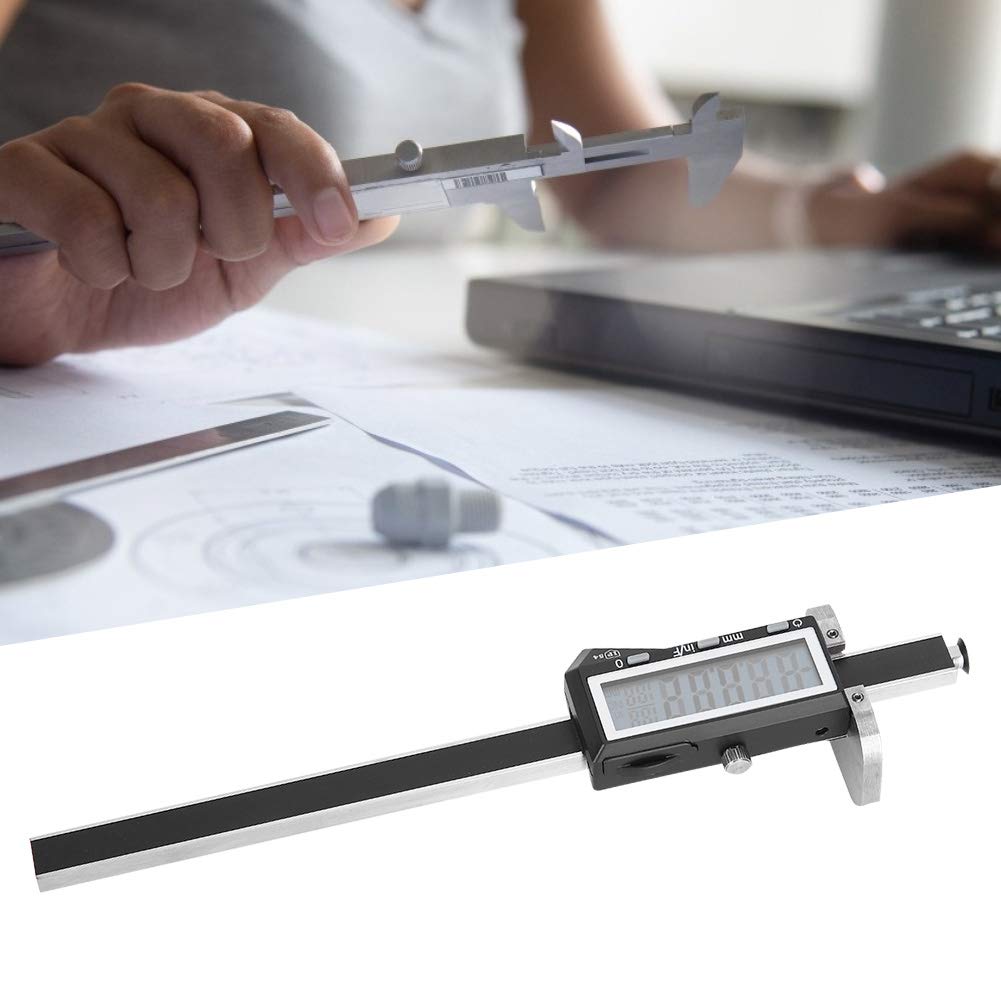 ViaGasaFamido Suwmiarka Cyfrowa z Noniuszem, Elektroniczne Narzędzie Pomiarowe ze Stali Nierdzewnej 0-150 Mm z Odczytem 0,01 Mm, Suwmiarka Równoległa do Pomiaru Grubości, Obróbka Drewna