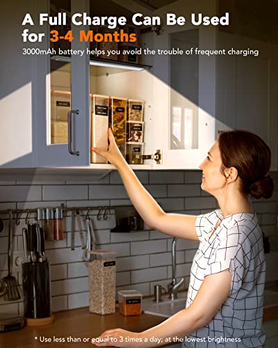 Accwork Under Cabinet Lights, 146 Led Dimmable Motion Sensor Closet Lights, 21.5" Wireless Under-Counter Light With Detachable Battery, Rechargable Night Light For Kitchen, Closet, Cabinet, Wardrobe #TOP3