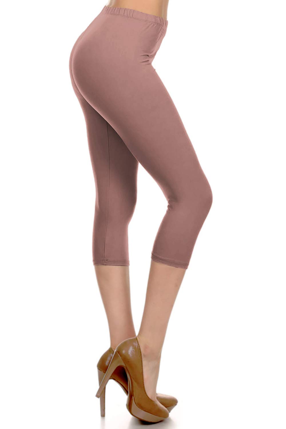 Leggings Depot Women's High Waisted No-Roll Leggings, 1" Waistband