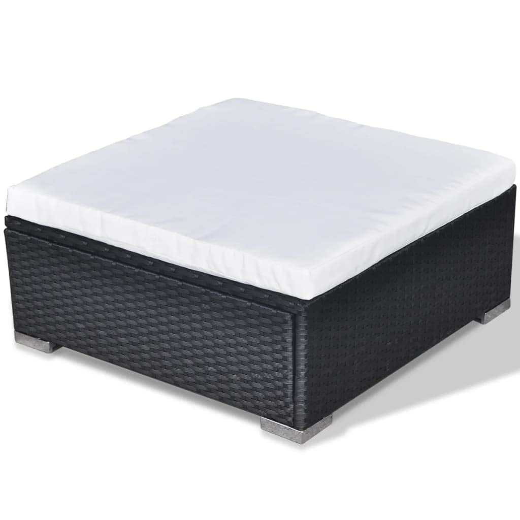 vidaXL Set de Muebles de jardín 5 pzas y Cojines ratán sintético Negro, sofá de Exterior, Conjunto de Muebles de Exterior, Conjunto de Muebles