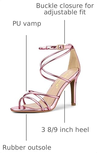 Allegra K Allegra K Women's Open Toe Strappy Straps Stiletto Heel Sandals