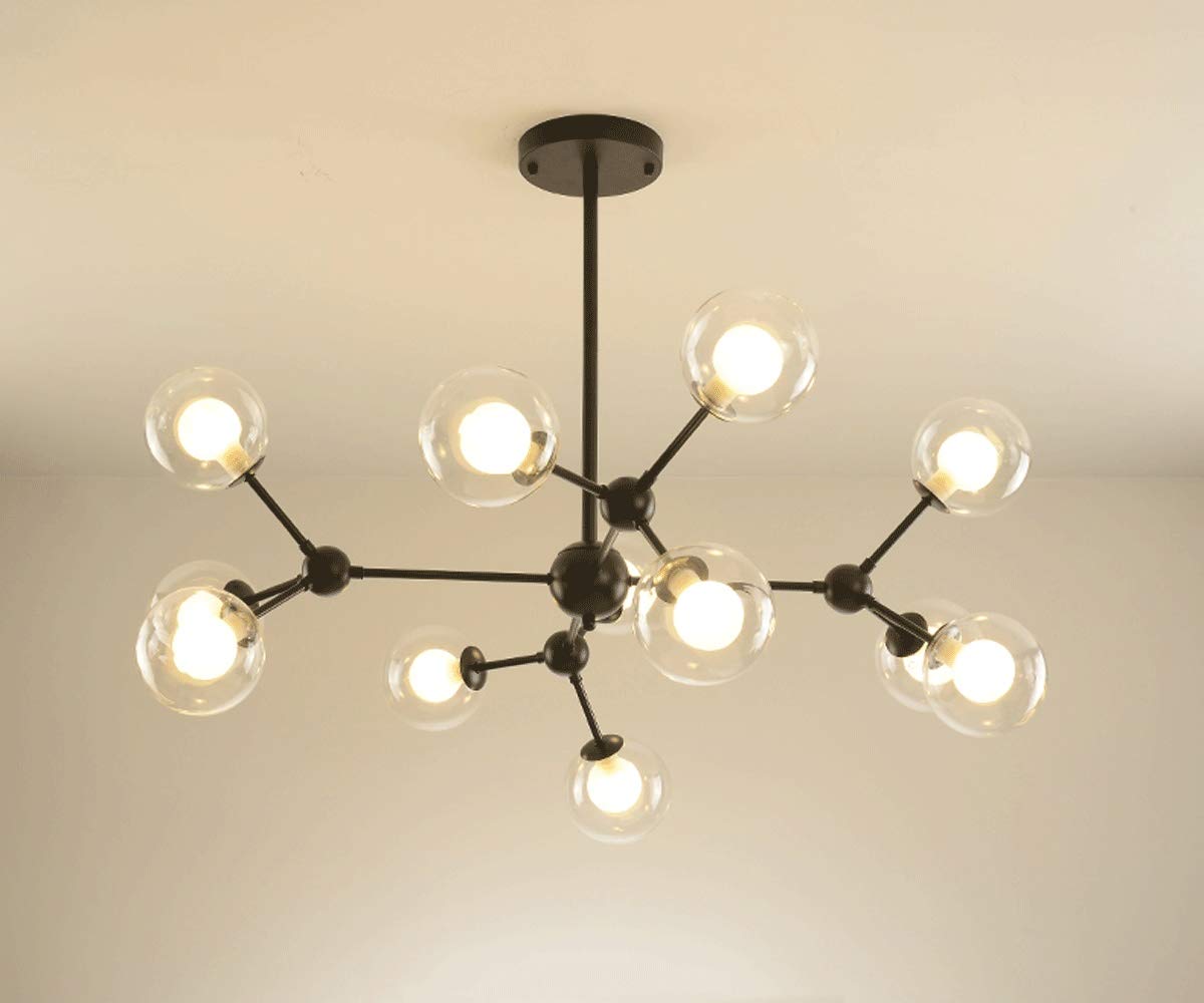 Lustre d'escalier moderne en verre et plafonnier multi-bulles style nordique
