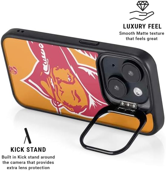 Skinit Kickstand Phone Case Compatible with iPhone 15 - Officially Licensed NFL Tampa Bay Buccaneers Retro Logo Design
