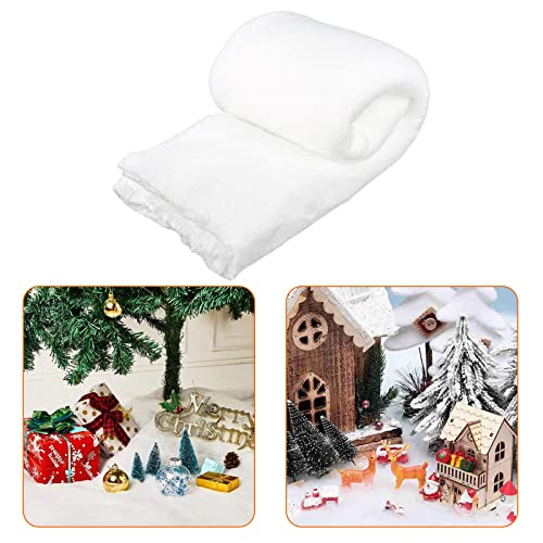 ConBlom Rollo de 2,4 m de nieve artificial falsa de Navidad, espesor de 17 mm, 80 cm de ancho, suave blanco (blanco puro)