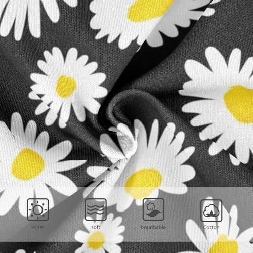 Toddler Underwear Floral 2t Cotton Cute Panties Girl Bright Briefs Underpants White Daisies Black3