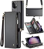 ASAPDOS Case Wallet Compatible with iPhone 12 Mini,Retro PU Leather Strap Wristlet Flip Case with Magnetic Closure,[RFID Blocking] Card Holder and Kickstand for Men Women Black