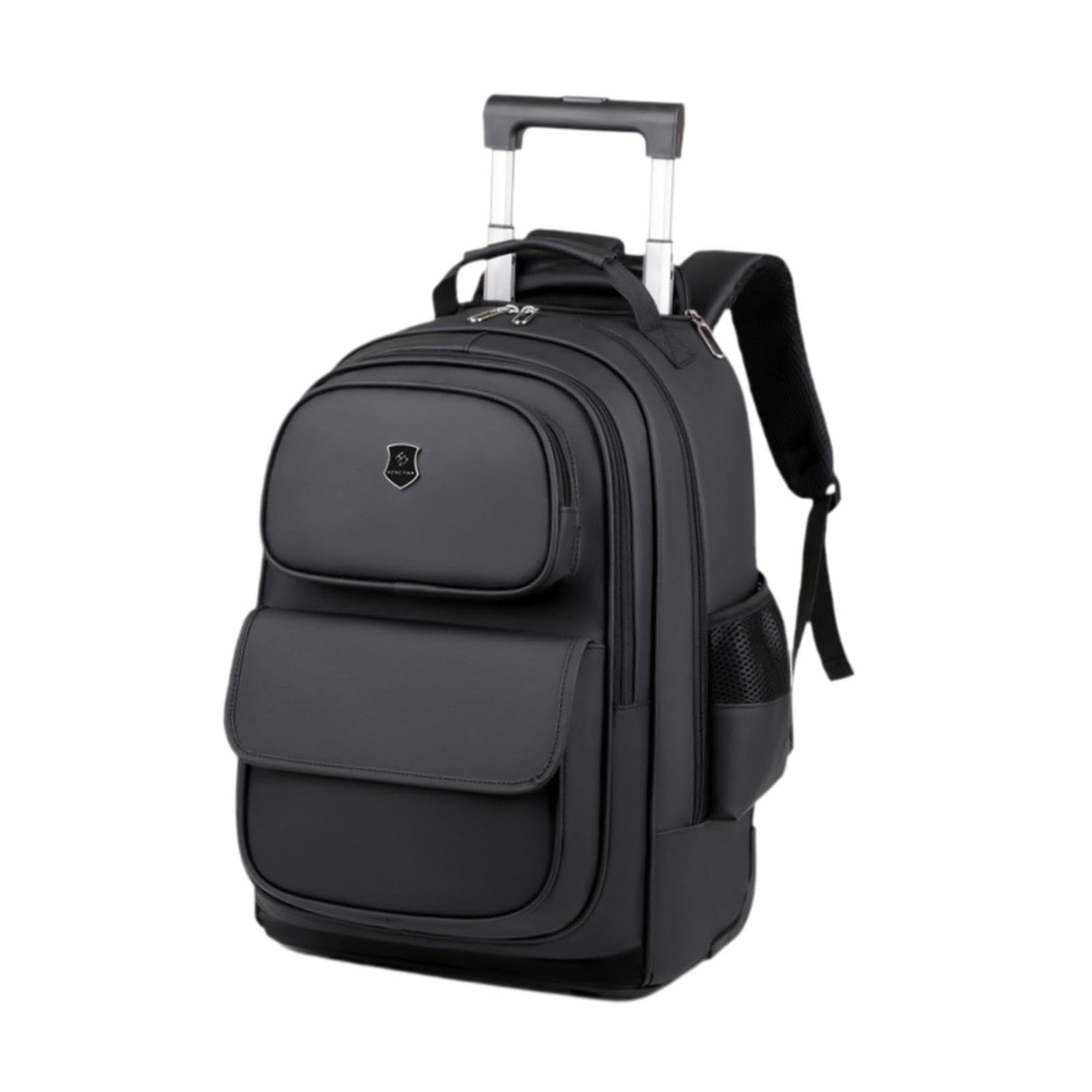 Zaino per Laptop Valigetta per Laptop con rotelle e Ruote, Nero