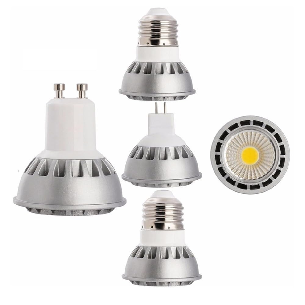 Luci, Confezione da 5, faretti LED COB AC85-265V 5W E27/E26/GU10/MR16, lampadine COB, lampadine per Uso Domestico
