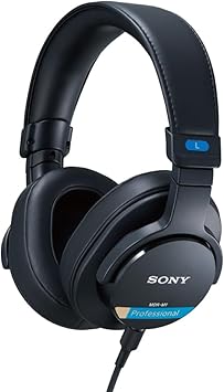 Sony MDR-M1 Studio Closed Back Headphones - Wired, Ultra-Wideband Playback (5Hz-80kHz), Ideal for Studio Recording & Mixing, Lightweight Design (216g), Includes 2 Detachable Cables, Black