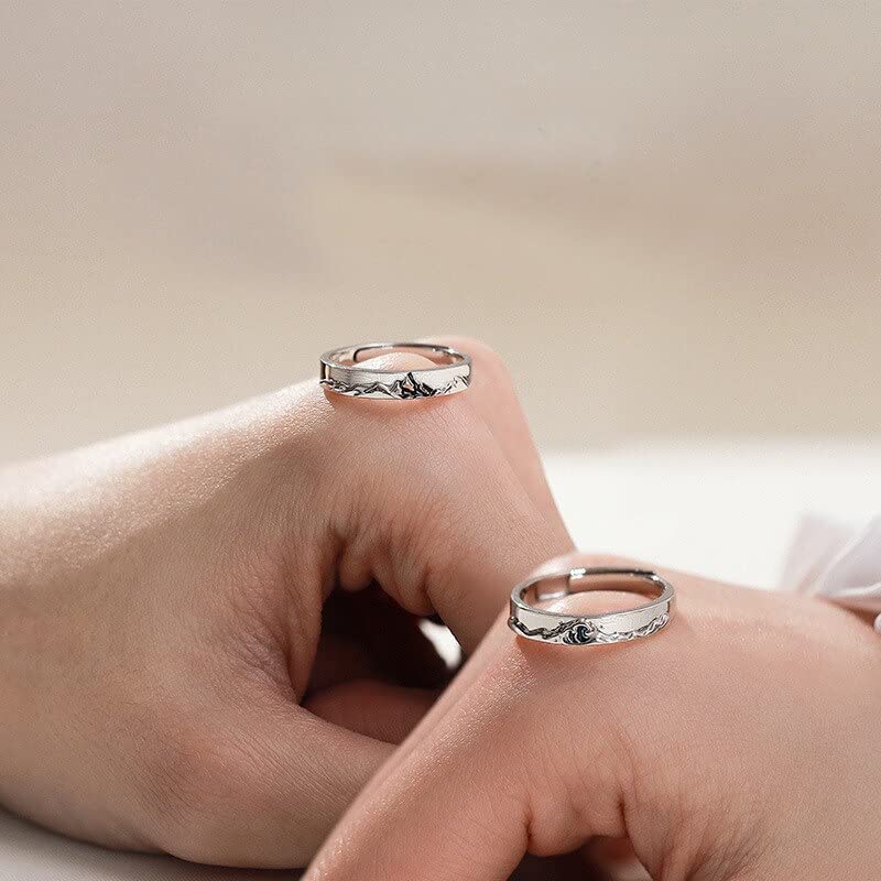 Fashion Exquisito Rings de Color Dorado para Mujeres Personalidad Simple Romántica Eternidad Anillo de Parejas Regalos de Boda Resonable, Negro, OZZKI, Blanco, Reacio
