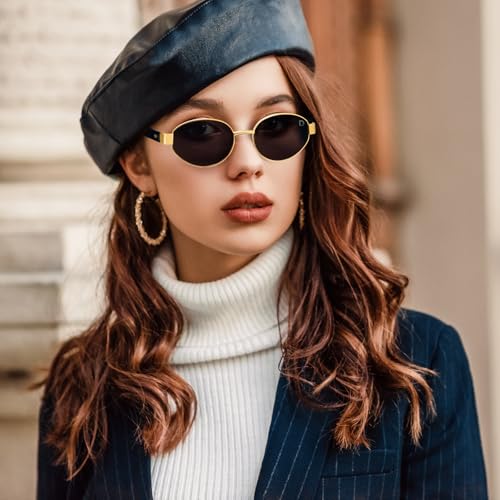 Dollger Polarized Oval Sunglasses for Women Trendy Small Gold Frame Retro Sunglasses Designer Shades UV400 Protection2