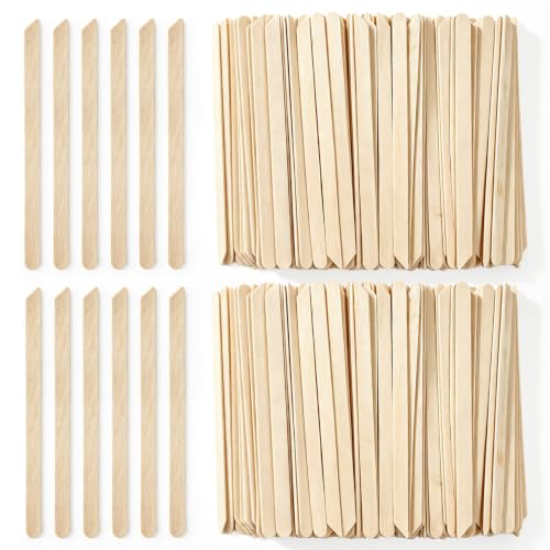 Eyxformula Wooden Eyebrow Wax Sticks, 800 Pcs Small Brow Waxing Sticks for Eye Brow, Lips, Chins, Facial Hair Removal Wax Spatulas Applicator for Smooth Skin - Slanted &amp; Round, Home &amp; SPA (800 Count)