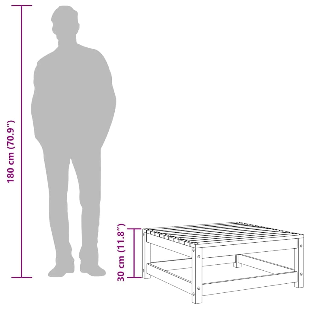 vidaXL Taburete de Jardín, Reposapiés Otomana de Palets, Mesa de Centro, Asiento para Patio Terraza, Madera Maciza de Pino Marrón Cera