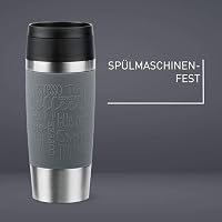 Emsa N20205 Travel Mug Classic Isolierbecher 0,36 Liter | neuer Komfort-Schraubverschluss | Edelstahl | 4h heiß und 8h kalt | 100% dicht | spülmaschinenfest | 360°-Trinköffnung | Dunkelgrau – Ansicht 3