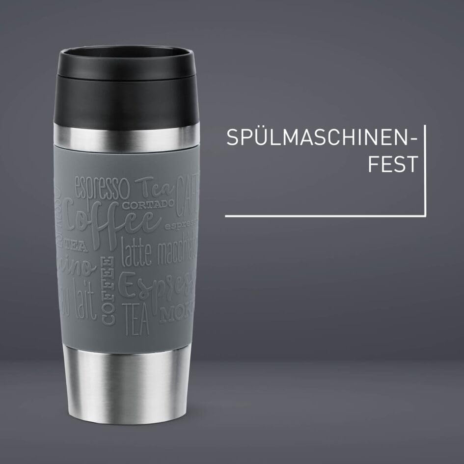 Emsa N20205 Travel Mug Classic Isolierbecher 0,36 Liter | neuer Komfort-Schraubverschluss | Edelstahl | 4h heiß und 8h kalt | 100% dicht… – Ansicht 4