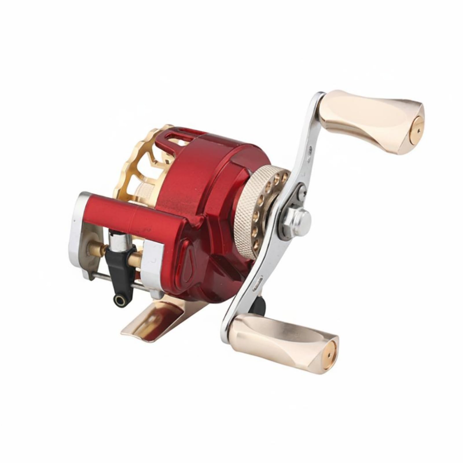 Carrete de Pesca Automático Bobina Metálica de Alta Eficiencia Manejo Sencillo Mango Plegable Cómodo con Fijación Resistente Adecuado para Pesca en