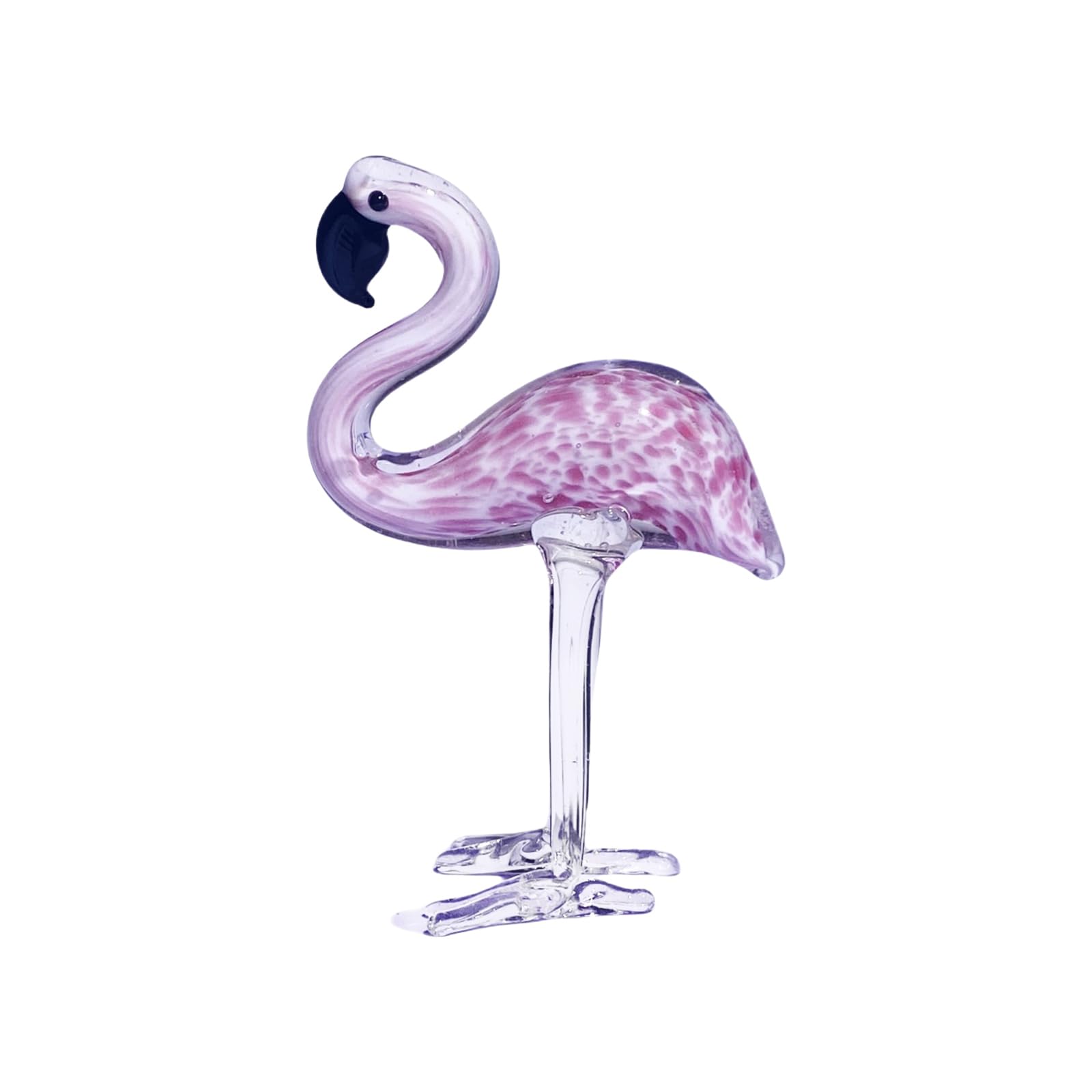 Glass Flamingos Figurine Elegant Animal Sculpture Desktop Decoration for Home and Weddings Romantics Ornament Glass Flamingos Figurine